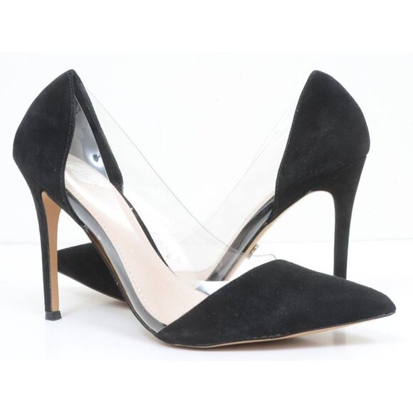 Victoria's Secret size 7.5 Transparent Clear Velvet Pointed Toe Sexy Heels - Picture 5 of 8